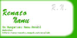 renato nanu business card