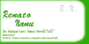 renato nanu business card